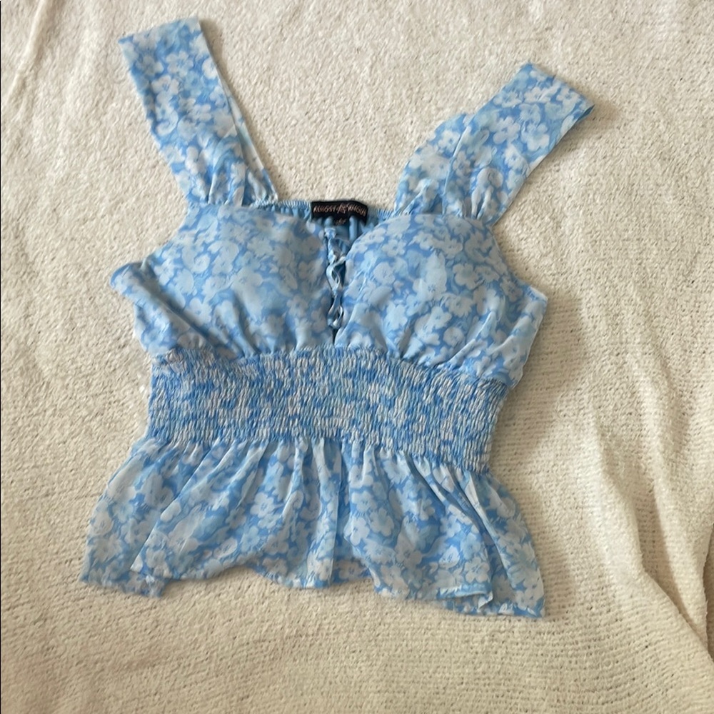 Blue Floral Women's Top